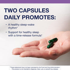 Close-up of MetaSleep capsule highlighting 3 mg melatonin