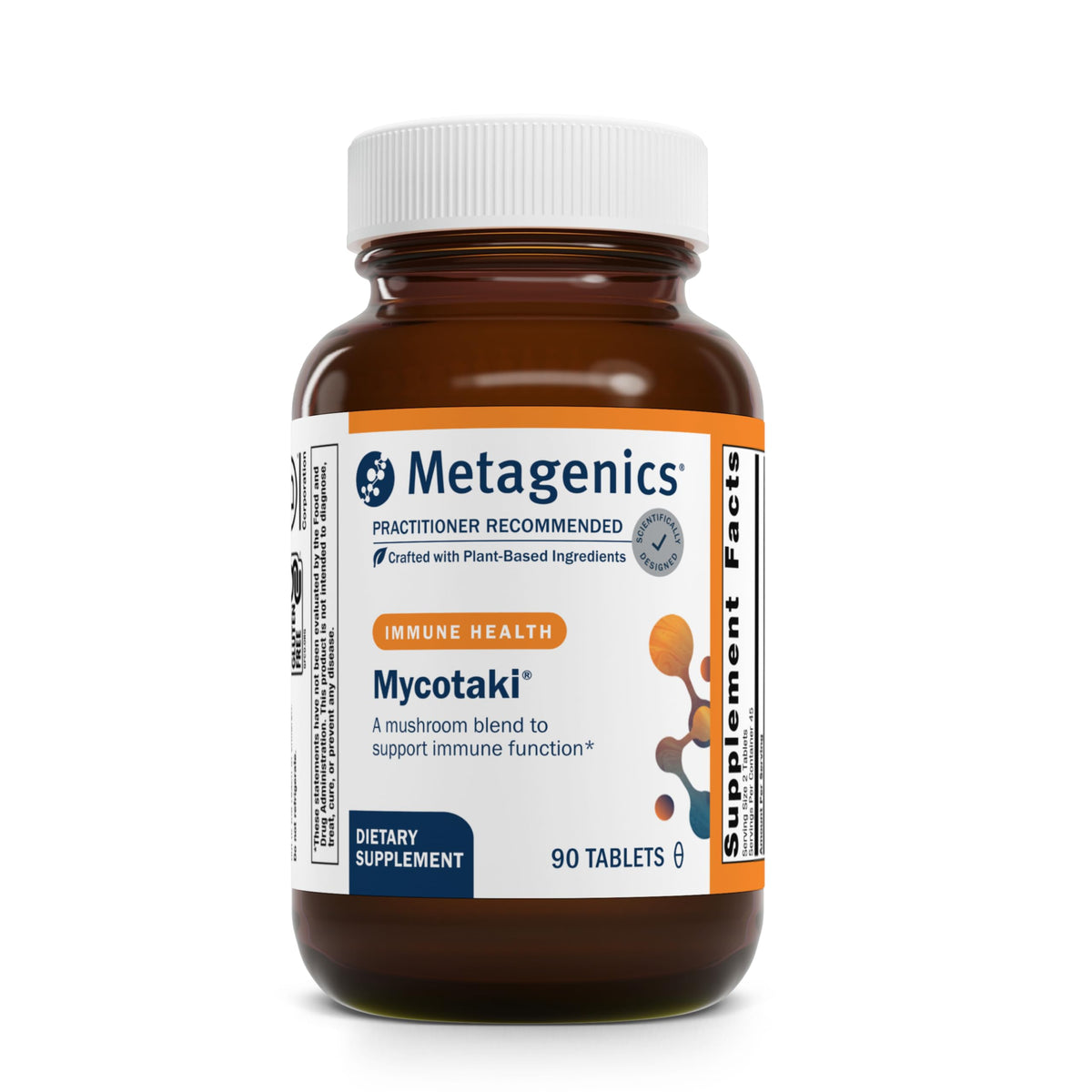Front view of Metagenics Mycotaki Immune Support bottle
