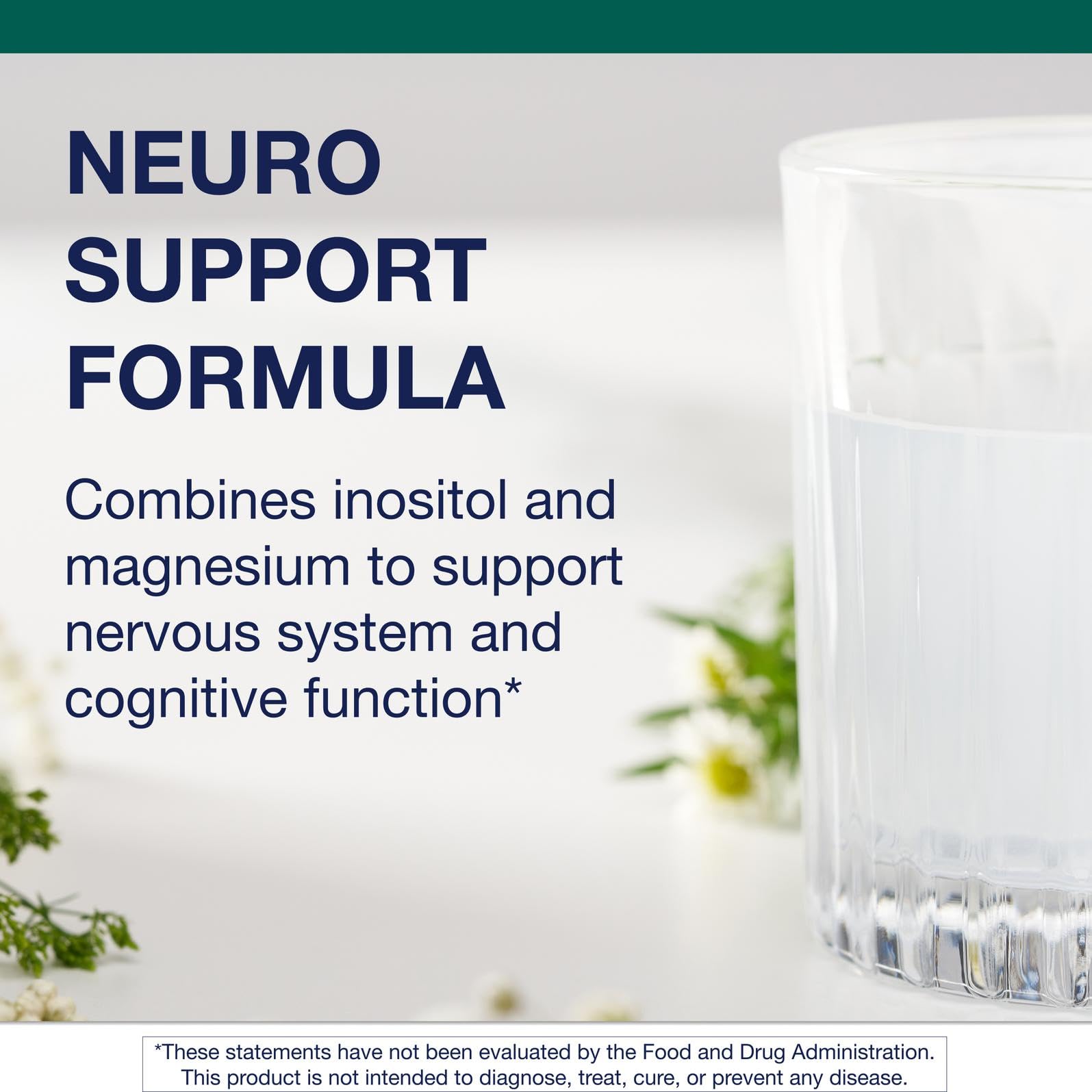 Nervous system support concept with brain graphic