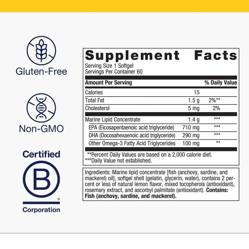 Back view of Metagenics OmegaGenics EPA-DHA 1000 mg bottle showing supplement facts