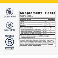 Back view of Metagenics OmegaGenics EPA-DHA 1000 mg bottle showing supplement facts