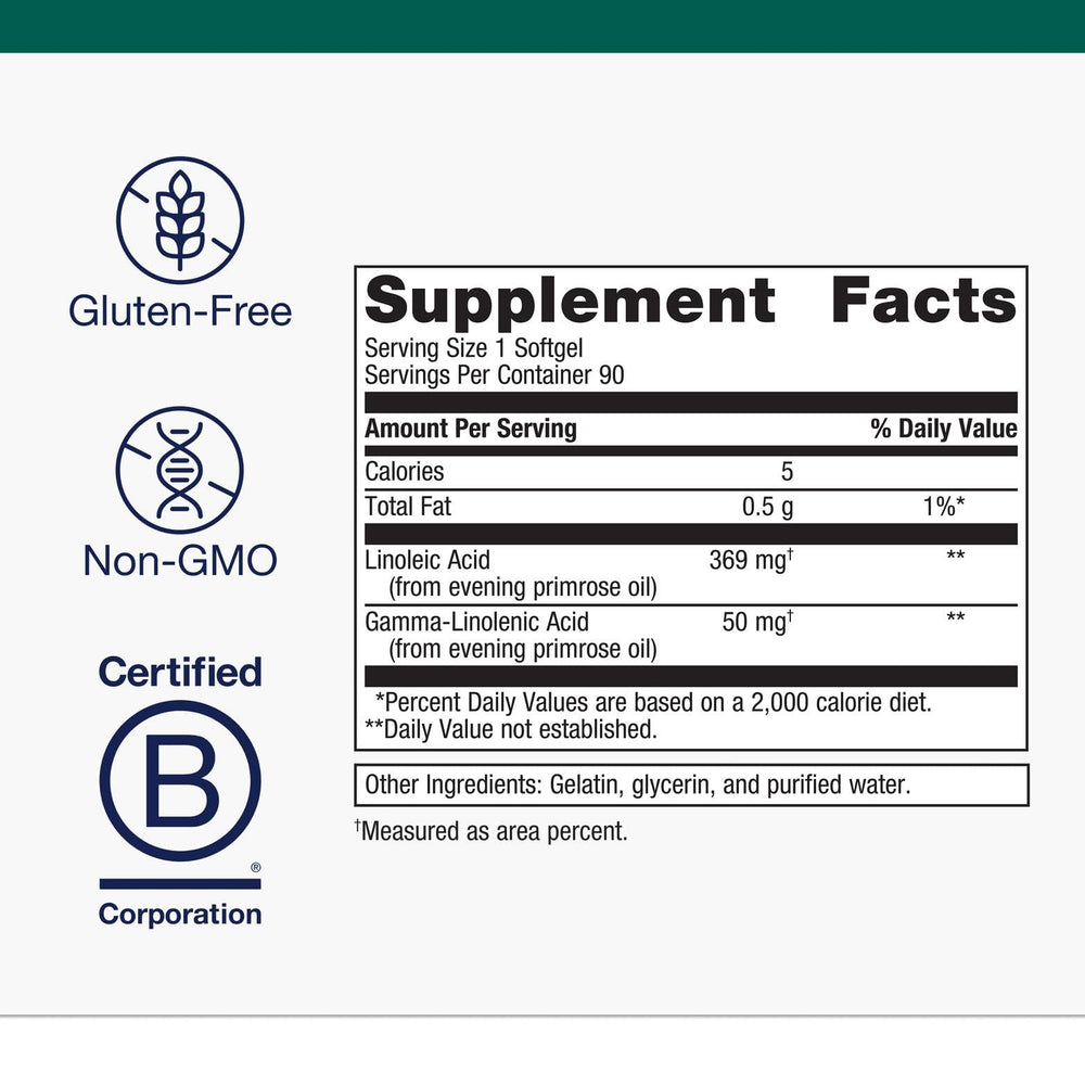 Side view of Metagenics OmegaGenics Evening Primrose Oil bottle