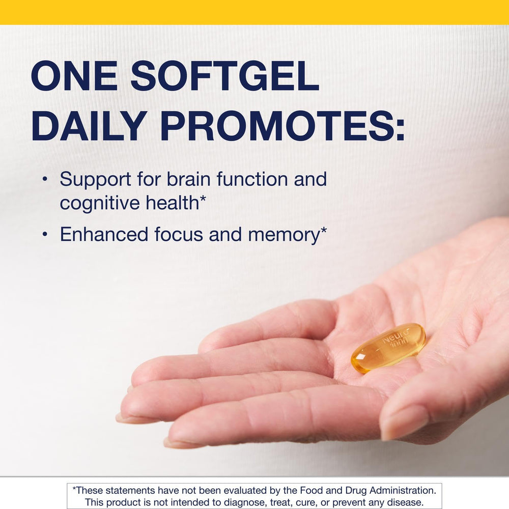 Label highlighting DHA 750 mg and EPA 250 mg per serving