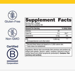 Close-up of EPA 1200 mg fish oil softgel