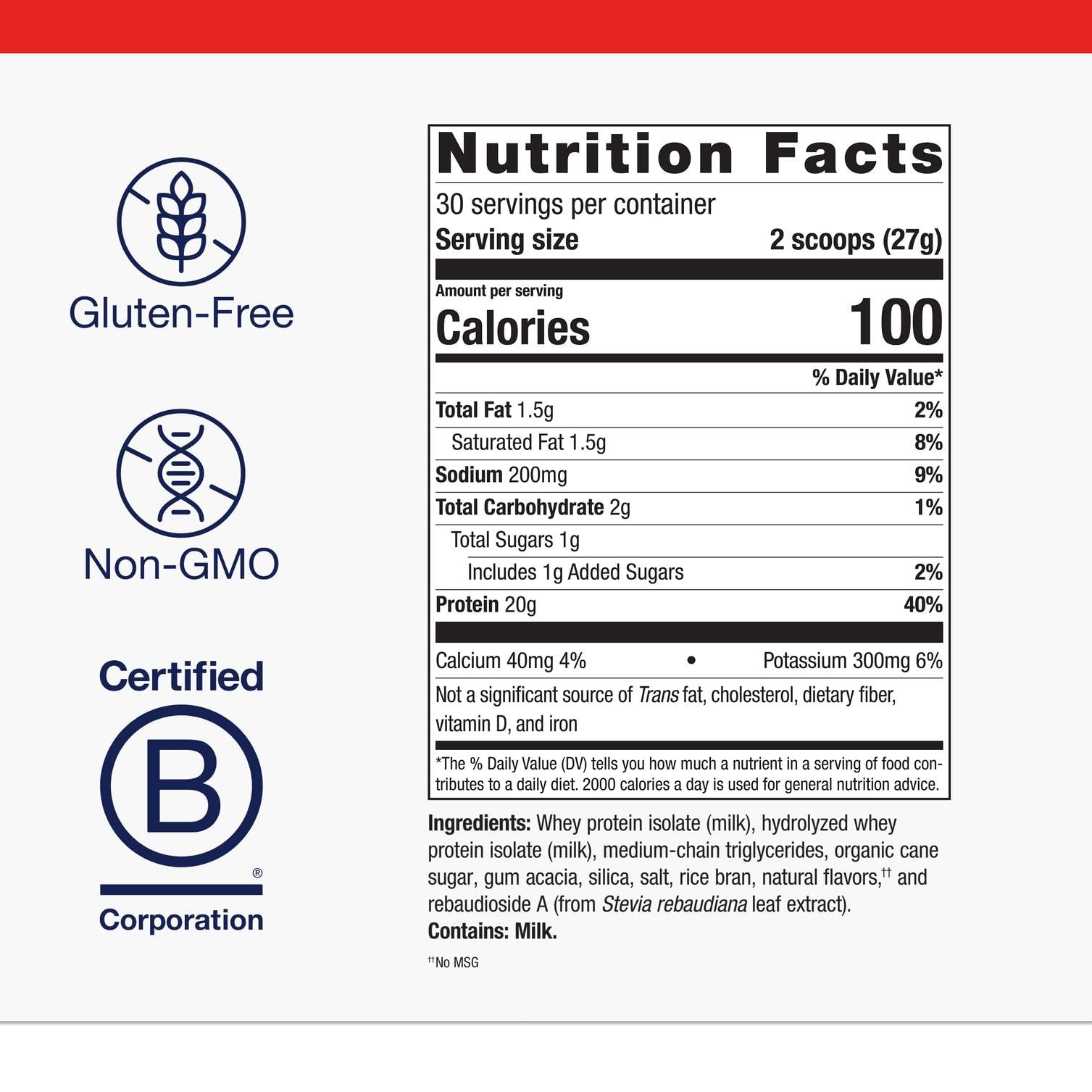 Metagenics Perfect Protein vanilla shake glass—easy mix and smooth texture.