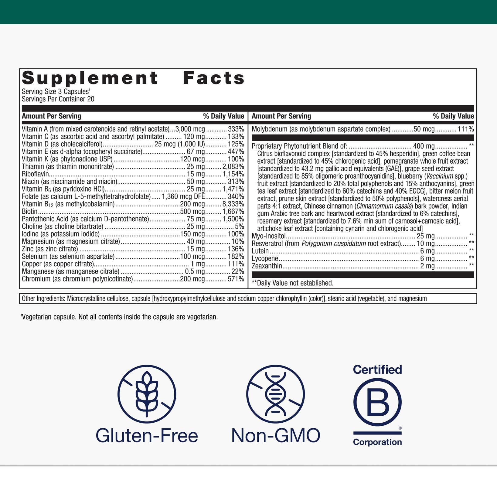 Close-up of PhytoMulti phytonutrients blend