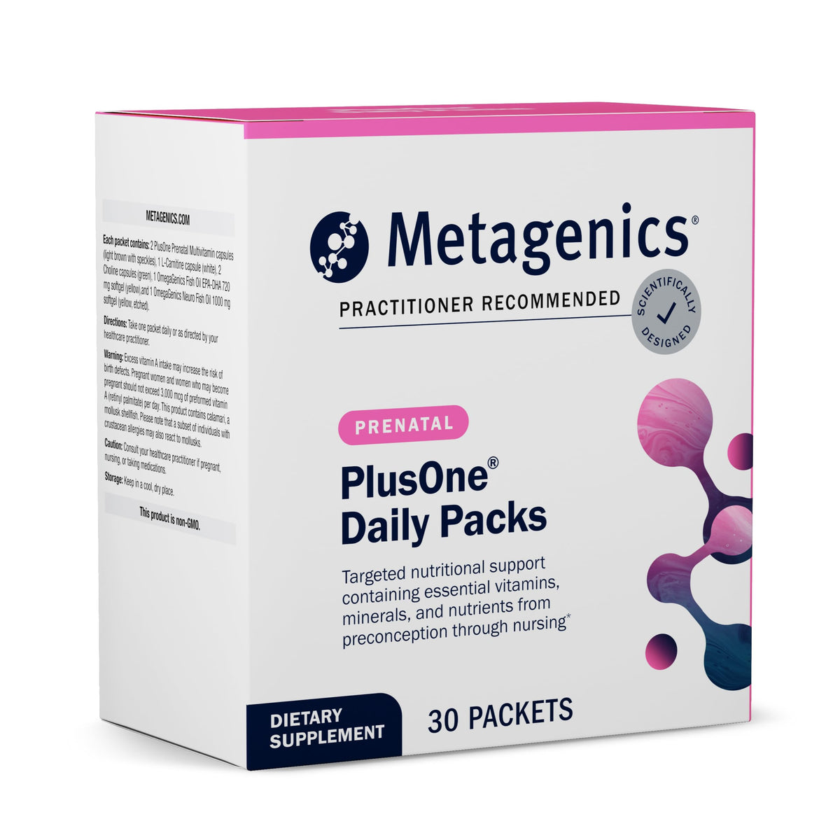Metagenics PlusOne Daily Packs prenatal vitamin box