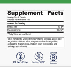 Metagenics SpectraZyme Betaine HCl + Pepsin bottle close-up