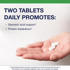 Ingredient panel showing betaine HCI and pepsin on Metagenics SpectraZyme