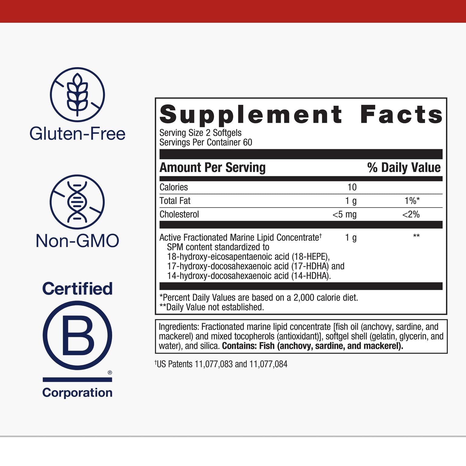 Close-up of Metagenics SPM Active softgel capsules