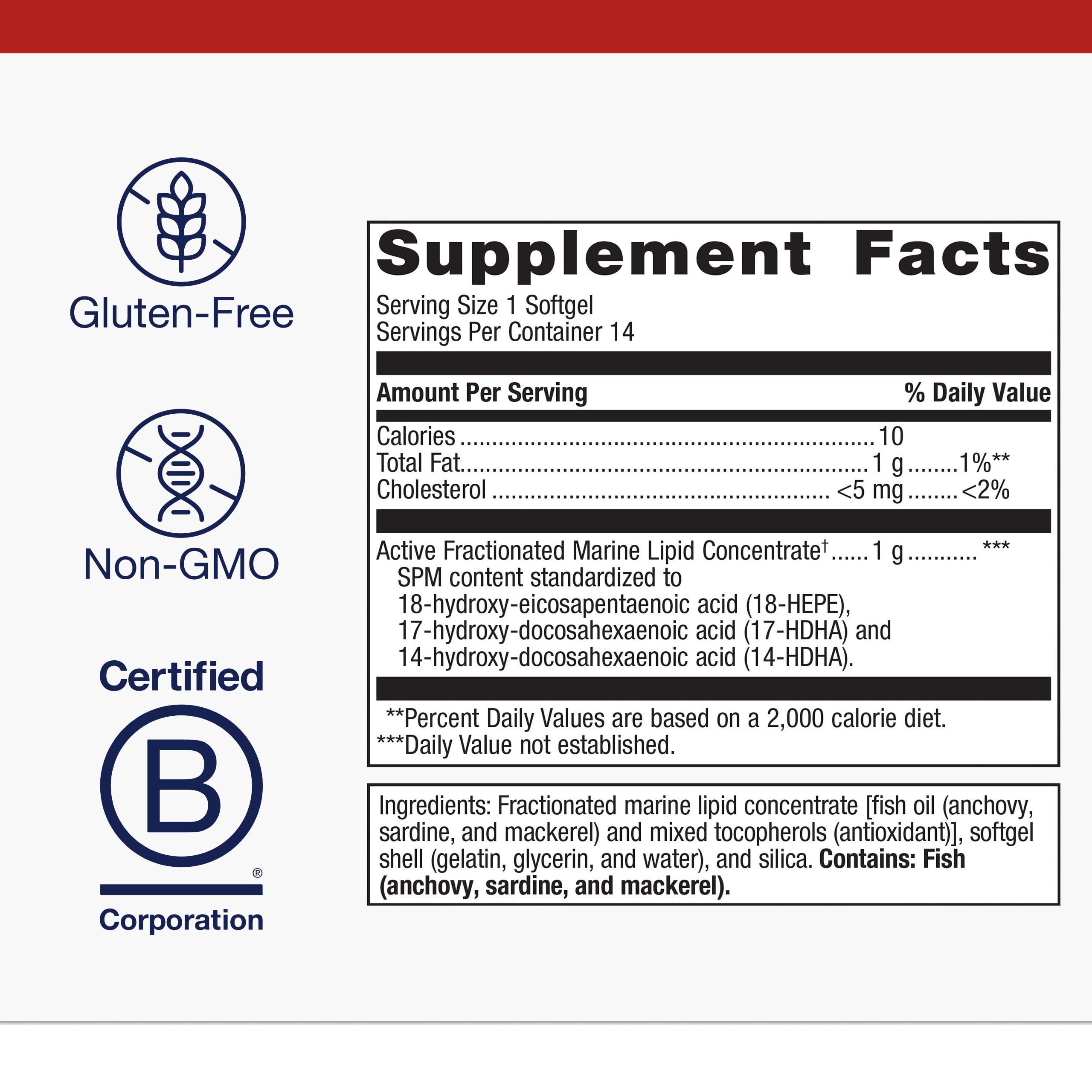 Close-up of Metagenics SPM Active One Daily ingredients