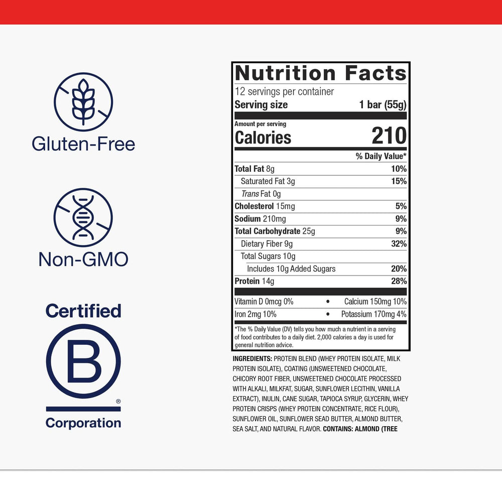 Close-up of Metagenics Ultra Energy Bars nutrition label