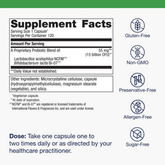 Daily serving size showing 15 Billion CFU guidance
