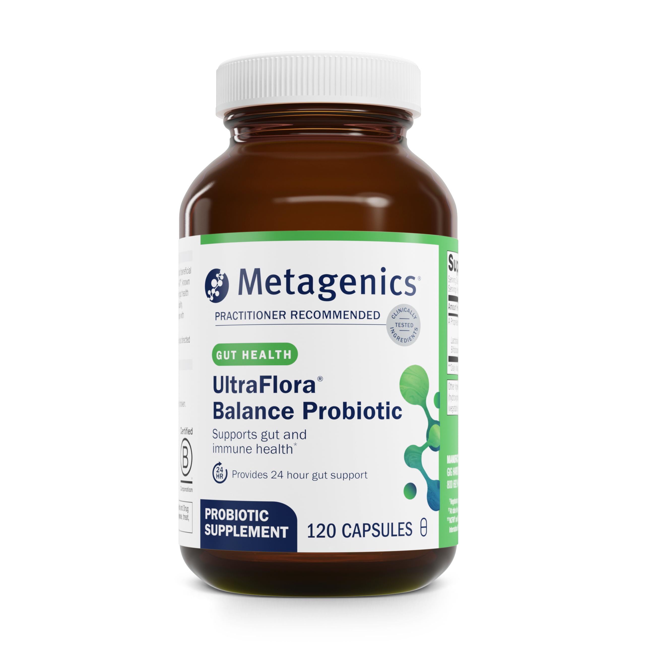 Metagenics UltraFlora Balance Probiotic bottle label