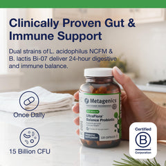 Shelf-stable probiotic container with 15 Billion CFU claim