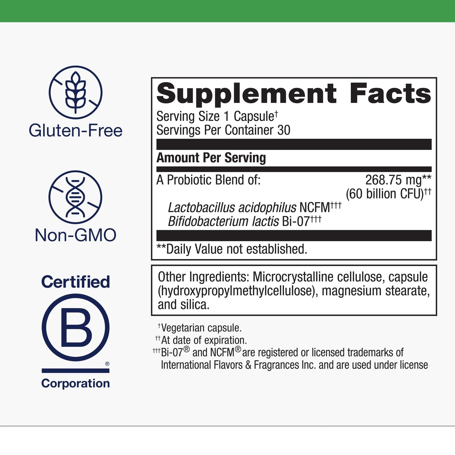 Packshot of Metagenics UltraFlora IB Probiotic bottle with label - front view