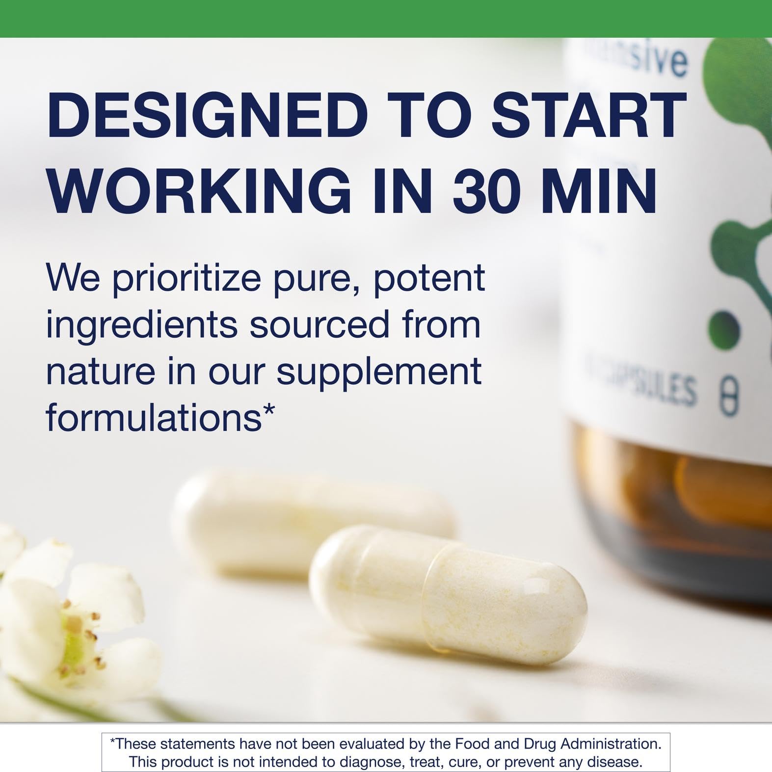 Nutrition facts and serving size on bottle label