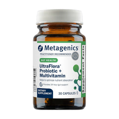 Metagenics UltraFlora Probiotic + Multivitamin bottle and label