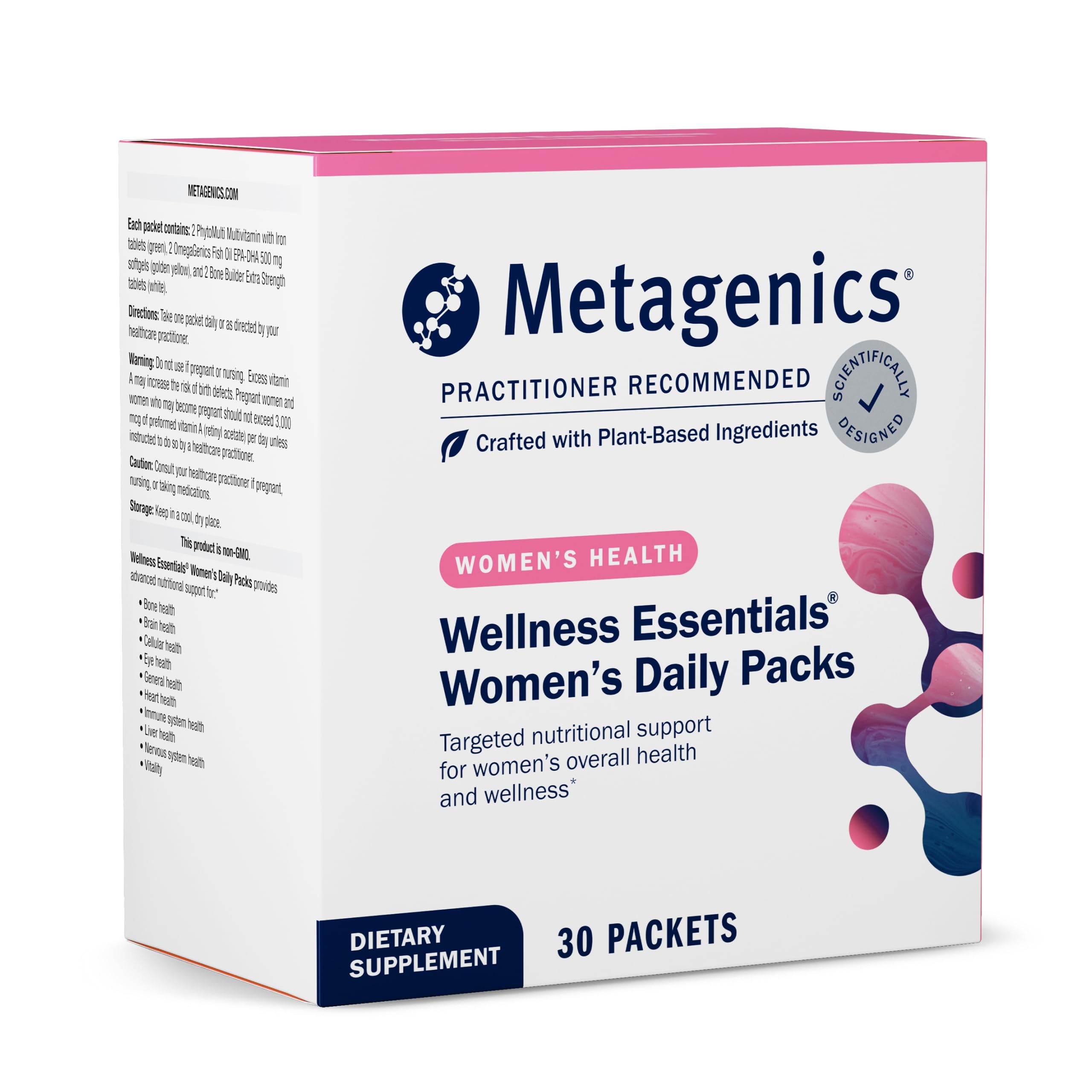 Metagenics Wellness Essentials Women’s Daily Packets box and individual packets