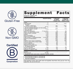 Back of bottle showing supplement facts and ingredients