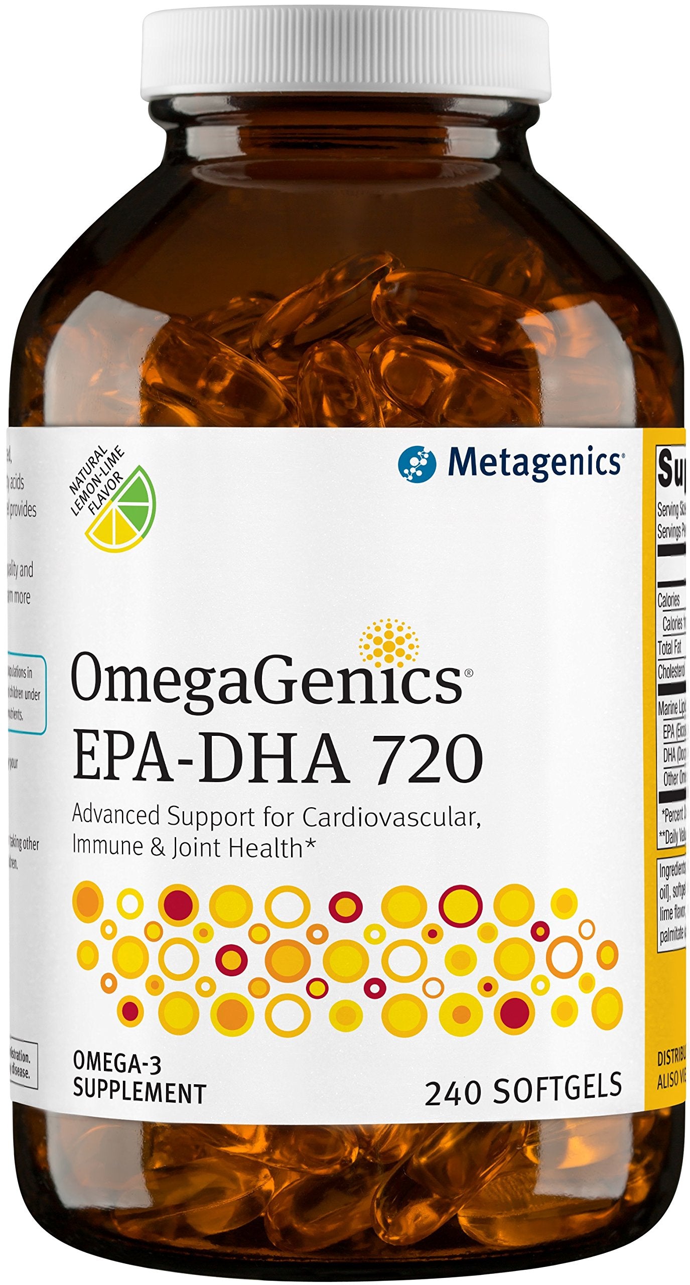 Supplement Facts panel for OmegaGenics Fish Oil