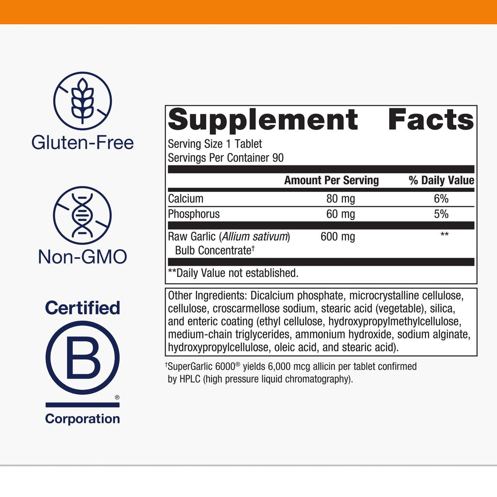 Close-up of garlic supplement tablets coated for odorless digestion