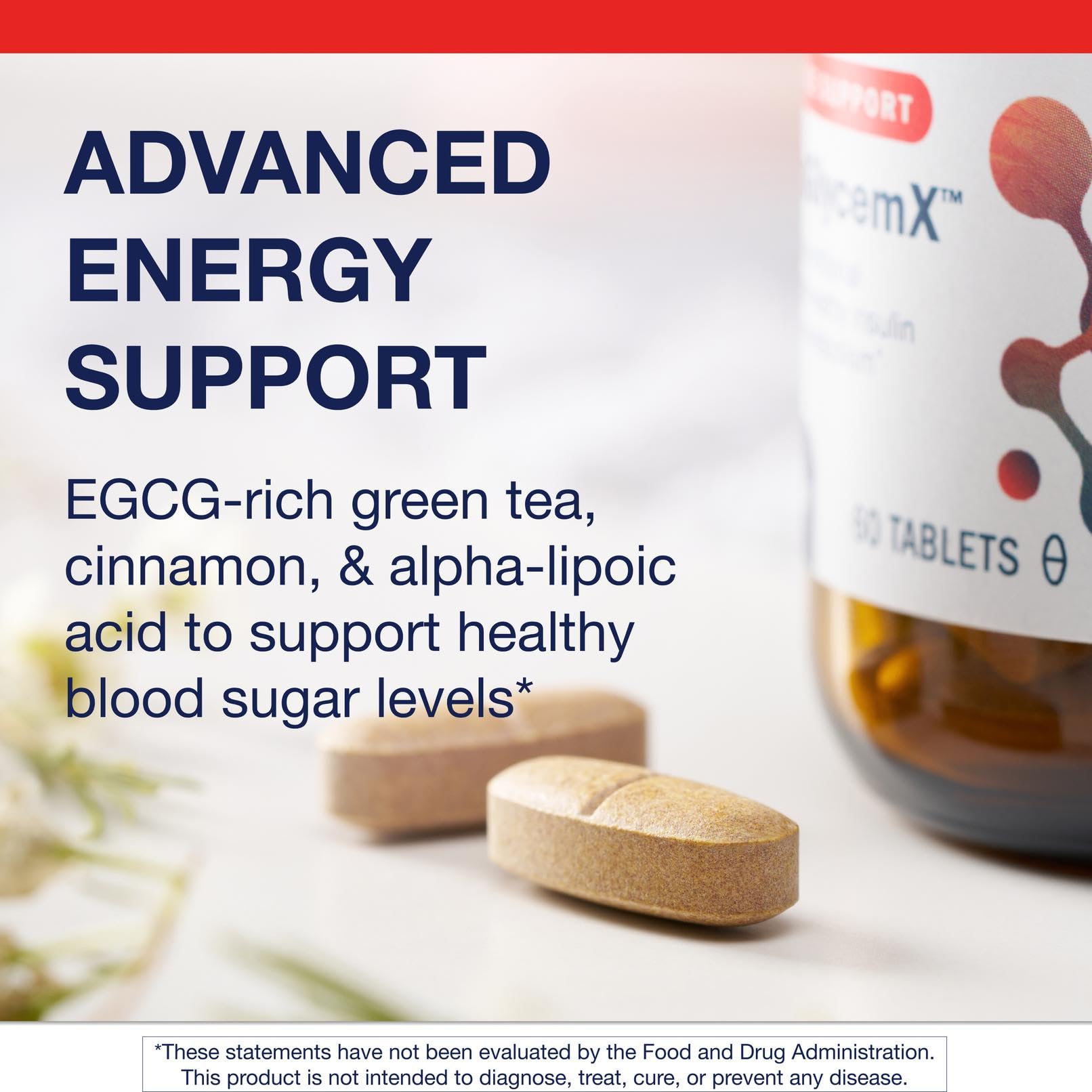 MetaGlycemX ingredients chart with alpha-lipoic acid and chromium