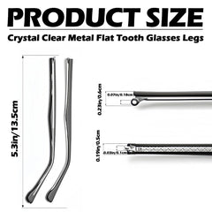 Side view of black metal eyeglass replacement arm