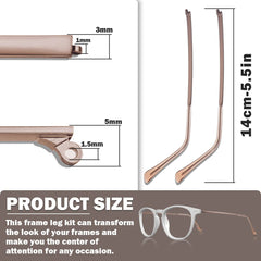 Universal temple replacement arm suitable for most glasses