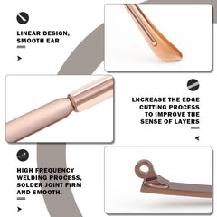 Side view of metal eyeglass arm with hinge detail