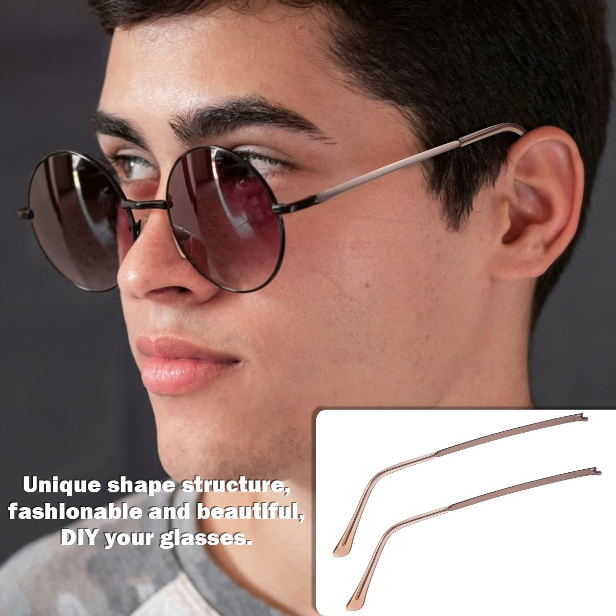 Durable metal eyeglass arm for long-lasting use