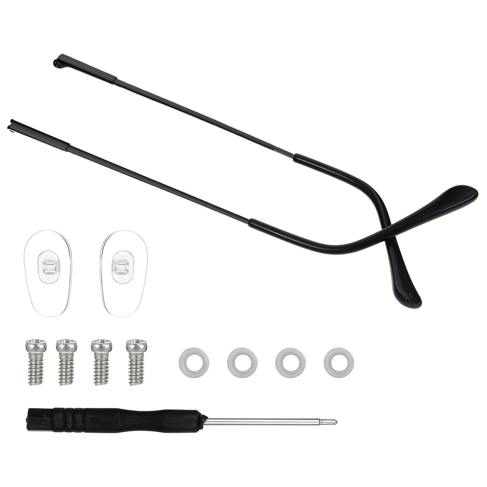 Metal glasses arm replacement in black (138mm x 3mm)