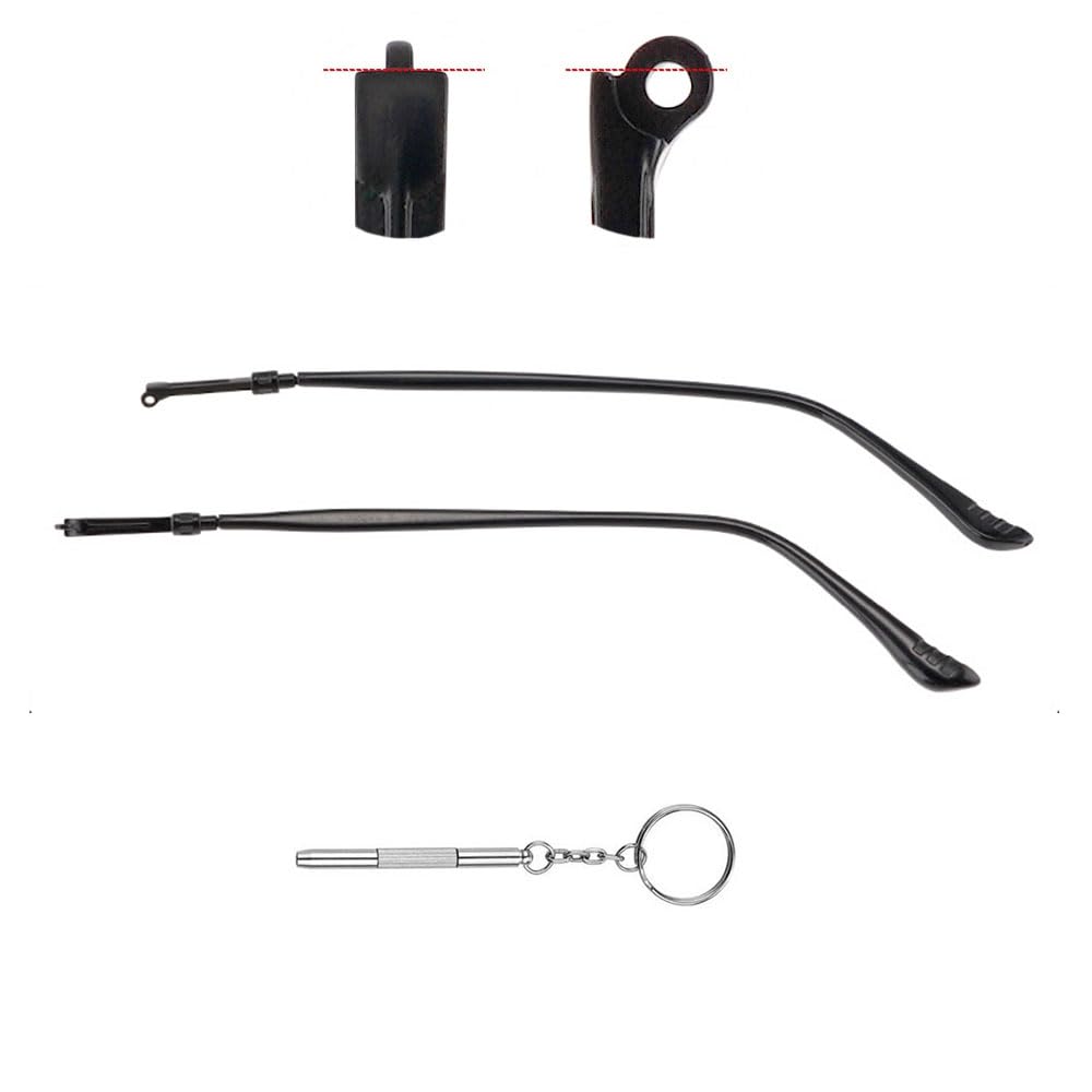 Metal glasses replacement legs in black with length 5.43 inches (138 mm) and 3 mm width
