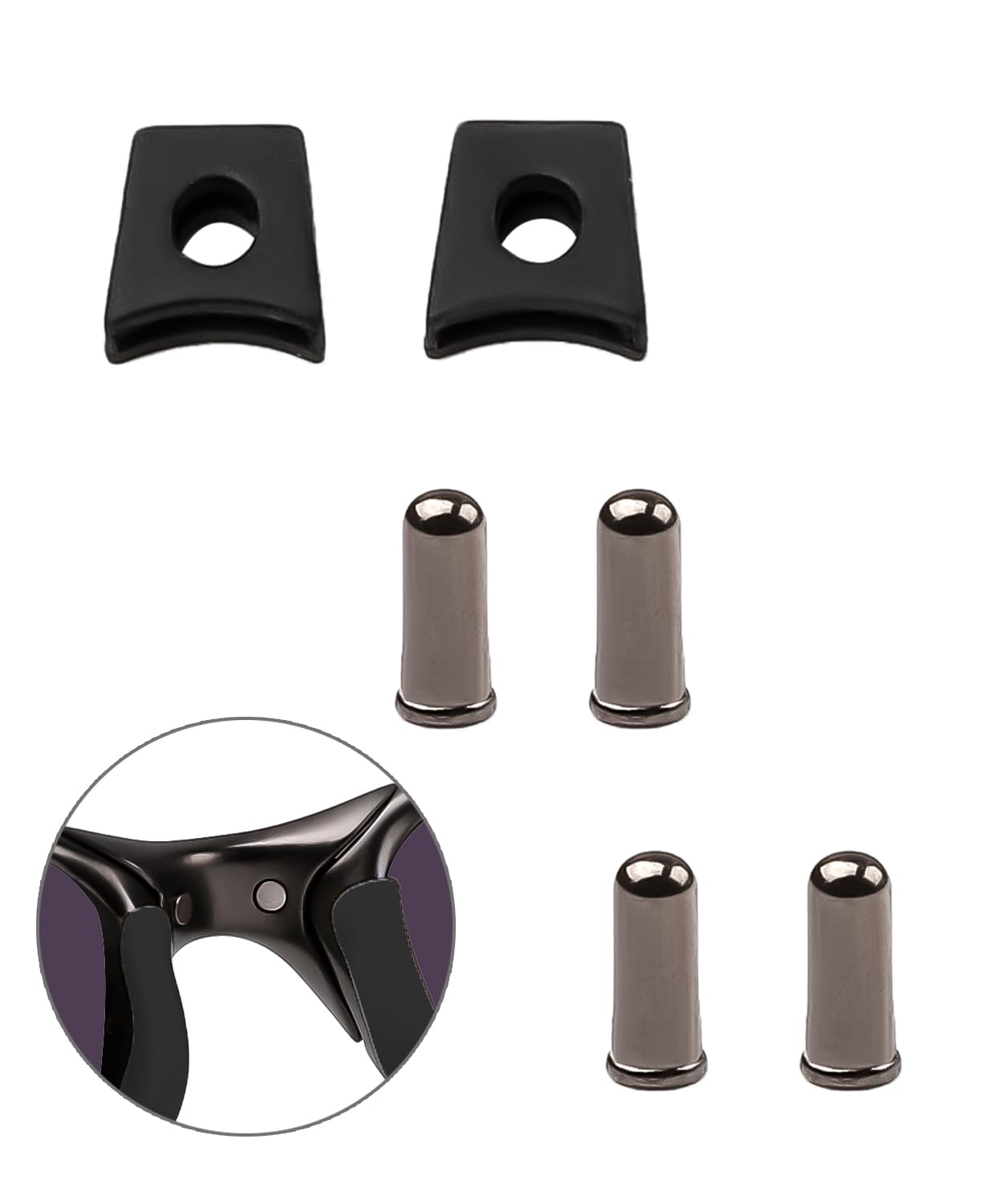 Close-up of Metal Grey Nose Bridge Pin Rivet