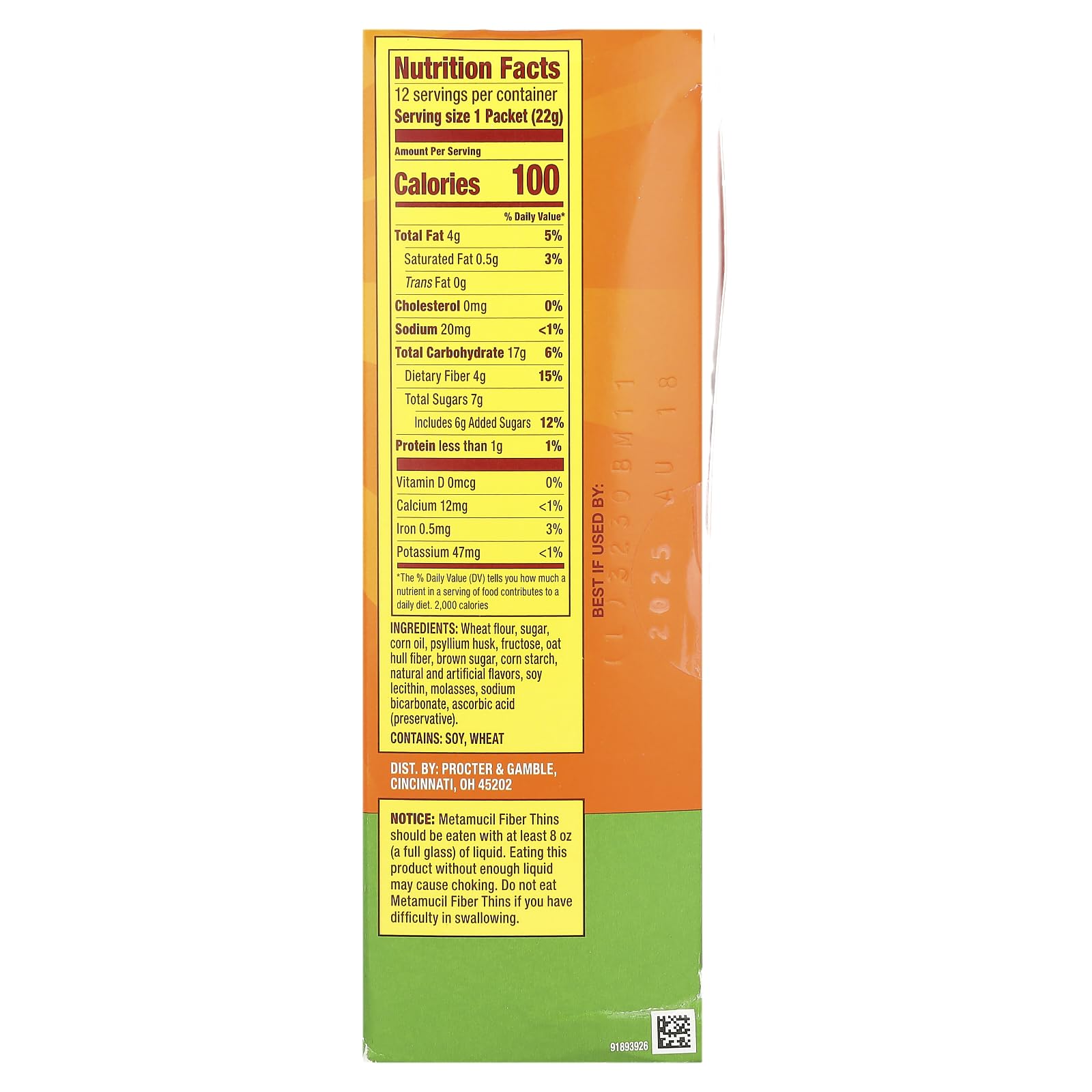 Metamucil wafer close-up showing crisp texture and apple flavor, ideal quick snack