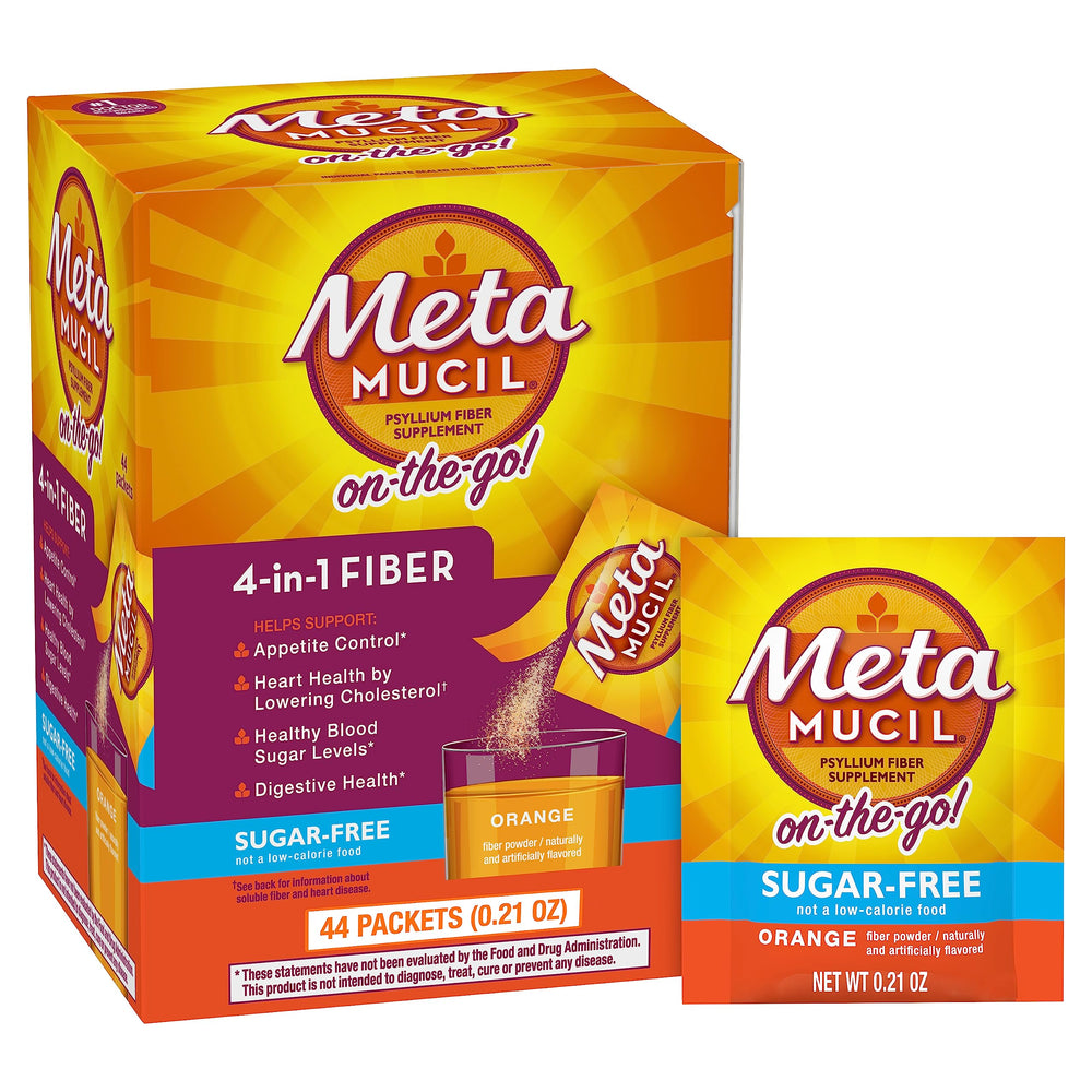 Hero image of Metamucil On-The-Go Packets in orange flavor
