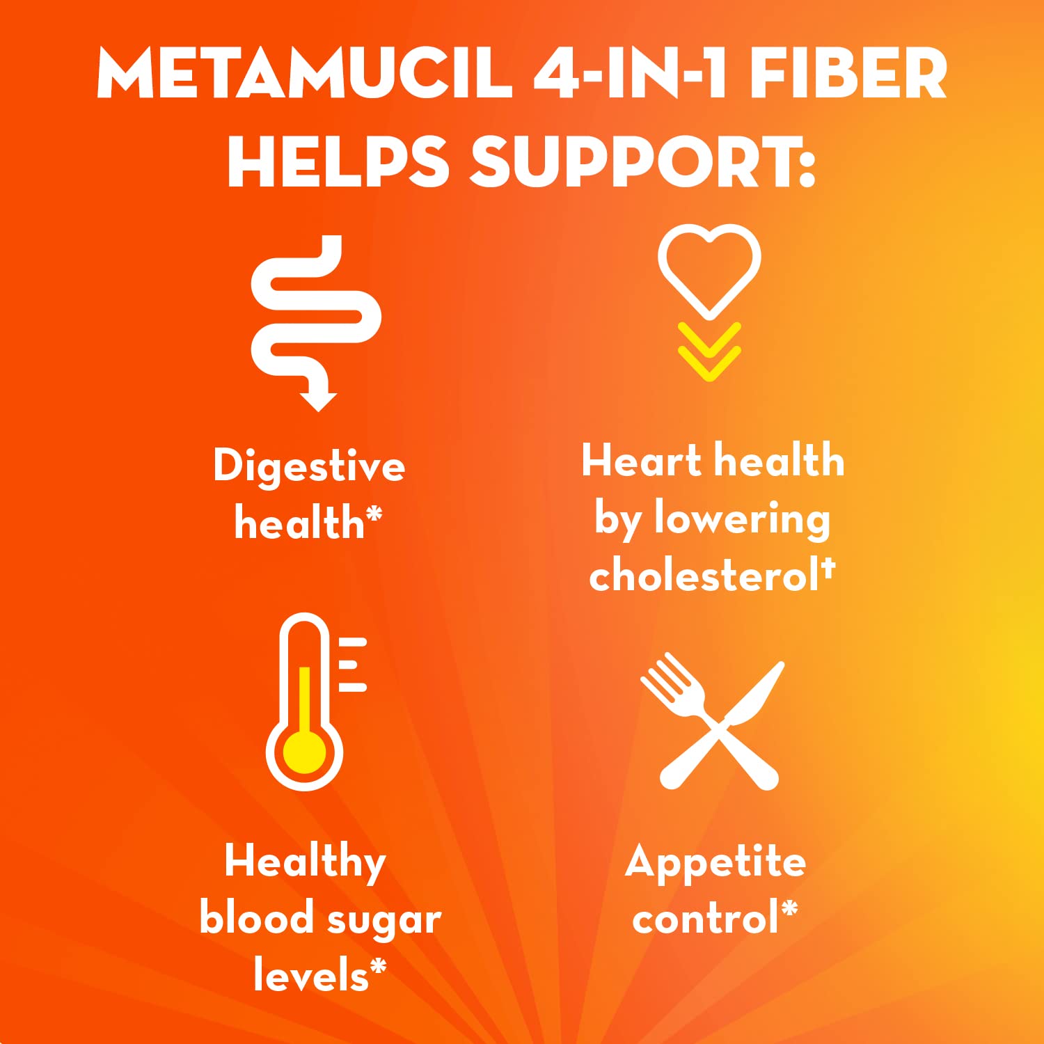 Sugar-free orange flavor Metamucil On-The-Go Packet