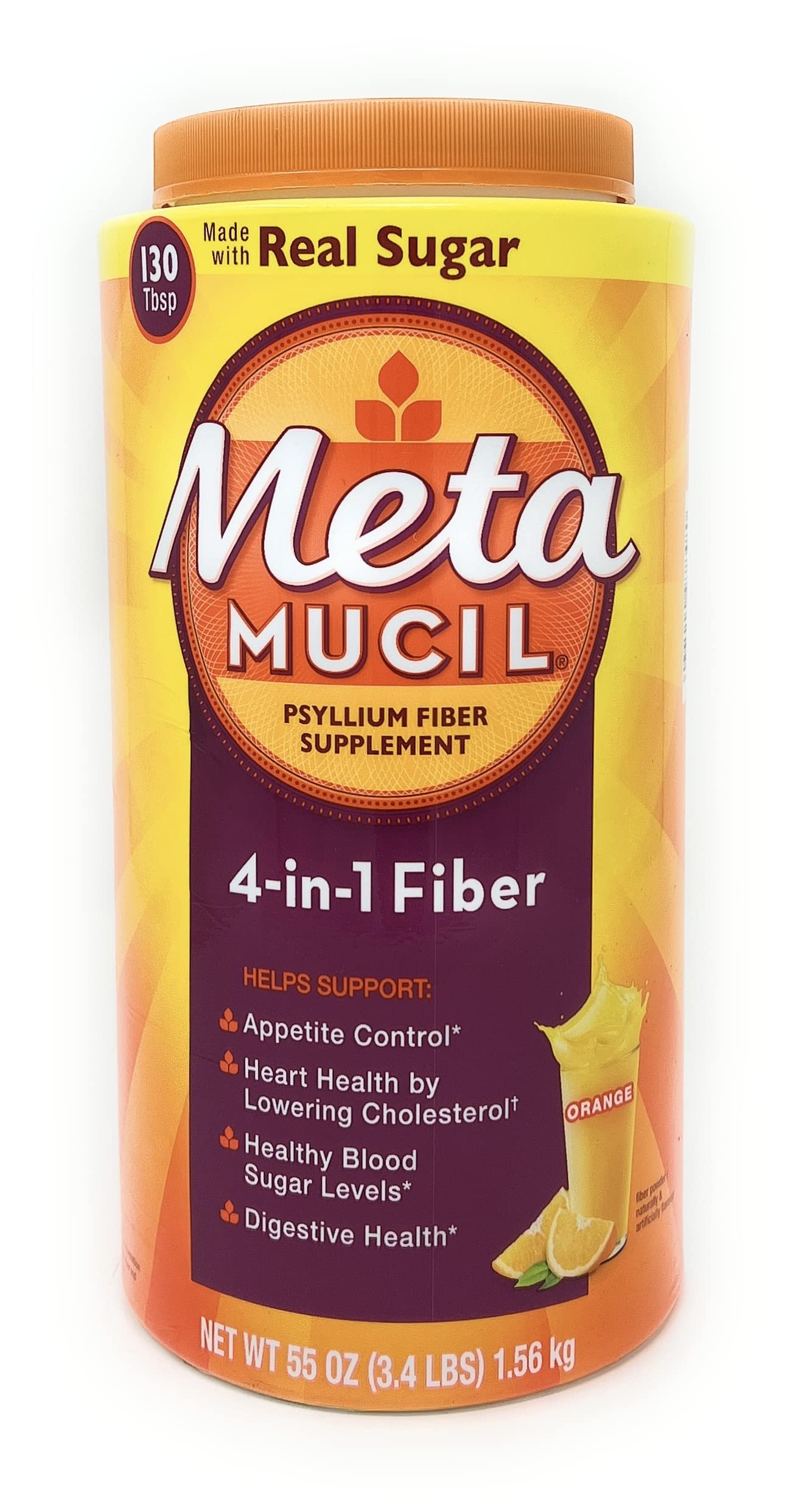 Metamucil Orange flavor 55 oz bottle front label