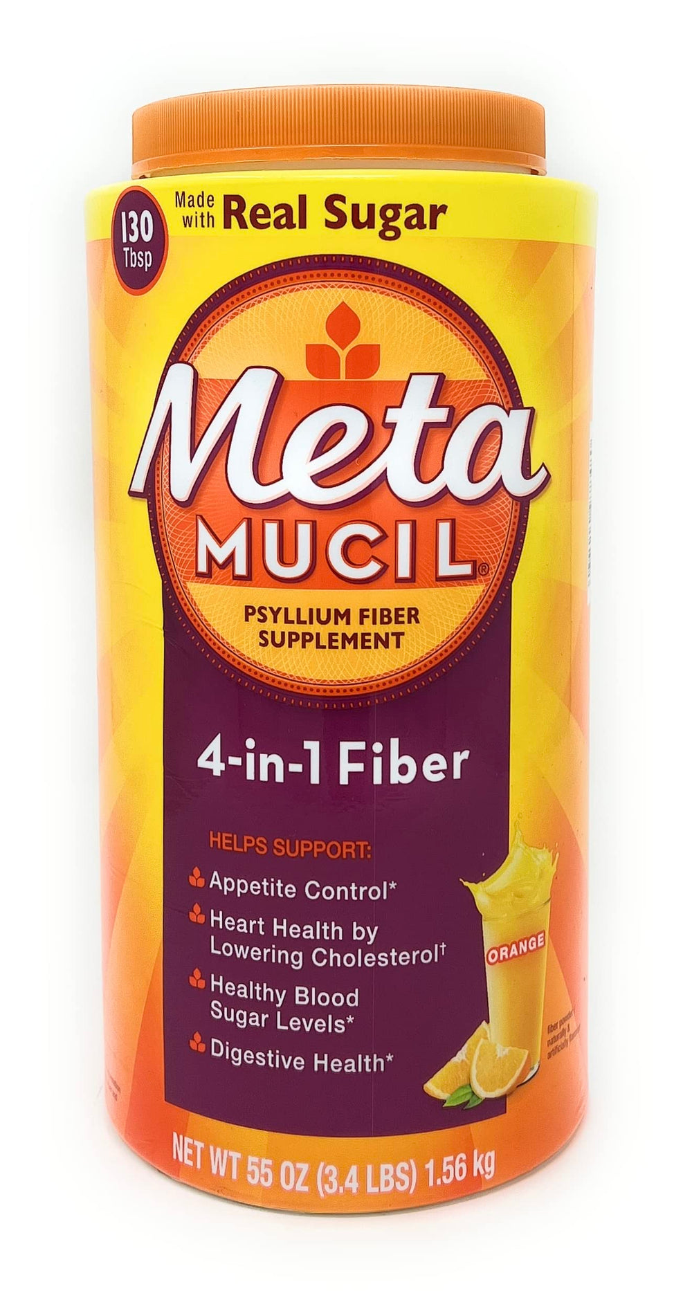 Metamucil Orange flavor 55 oz bottle front label