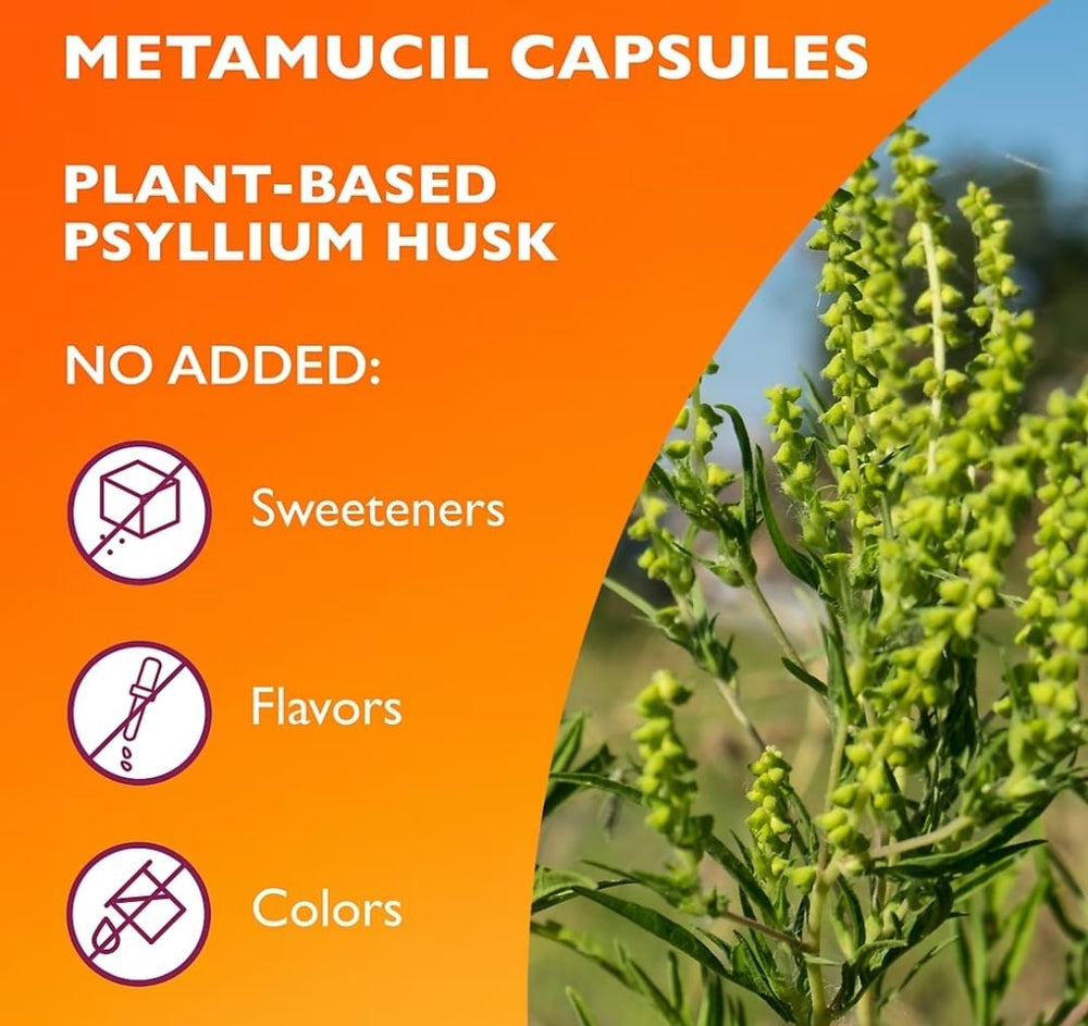 Plant-based psyllium husk fiber capsules