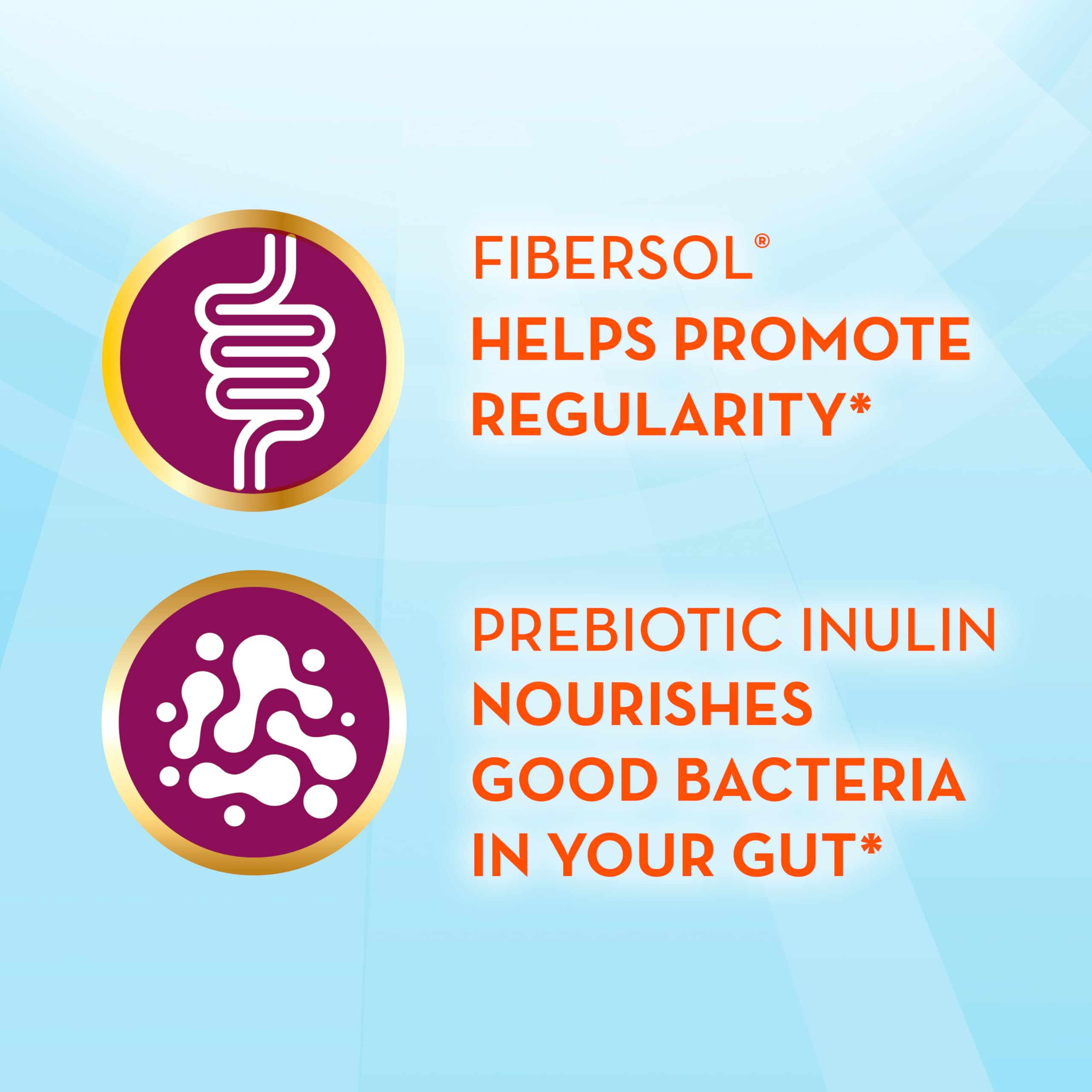 Close-up of Fibersol and Inulin prebiotic ingredients