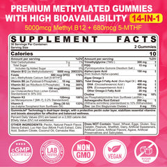 Packshot of Lilicare Methylated B12 and Folate gummies bottle 60ct