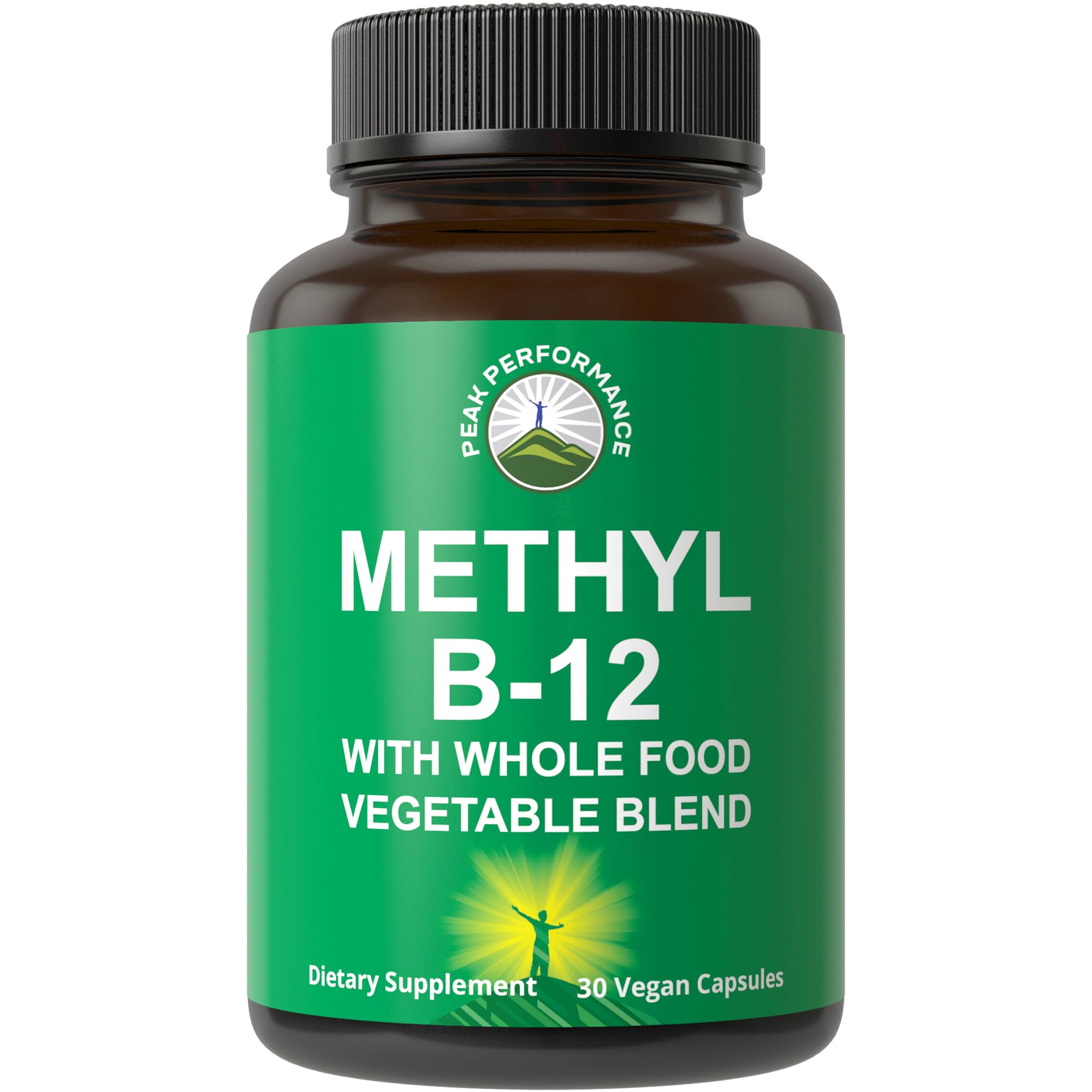 Methyl B12 vitamin with whole-food blend of 25 vegetables and fruits in capsules