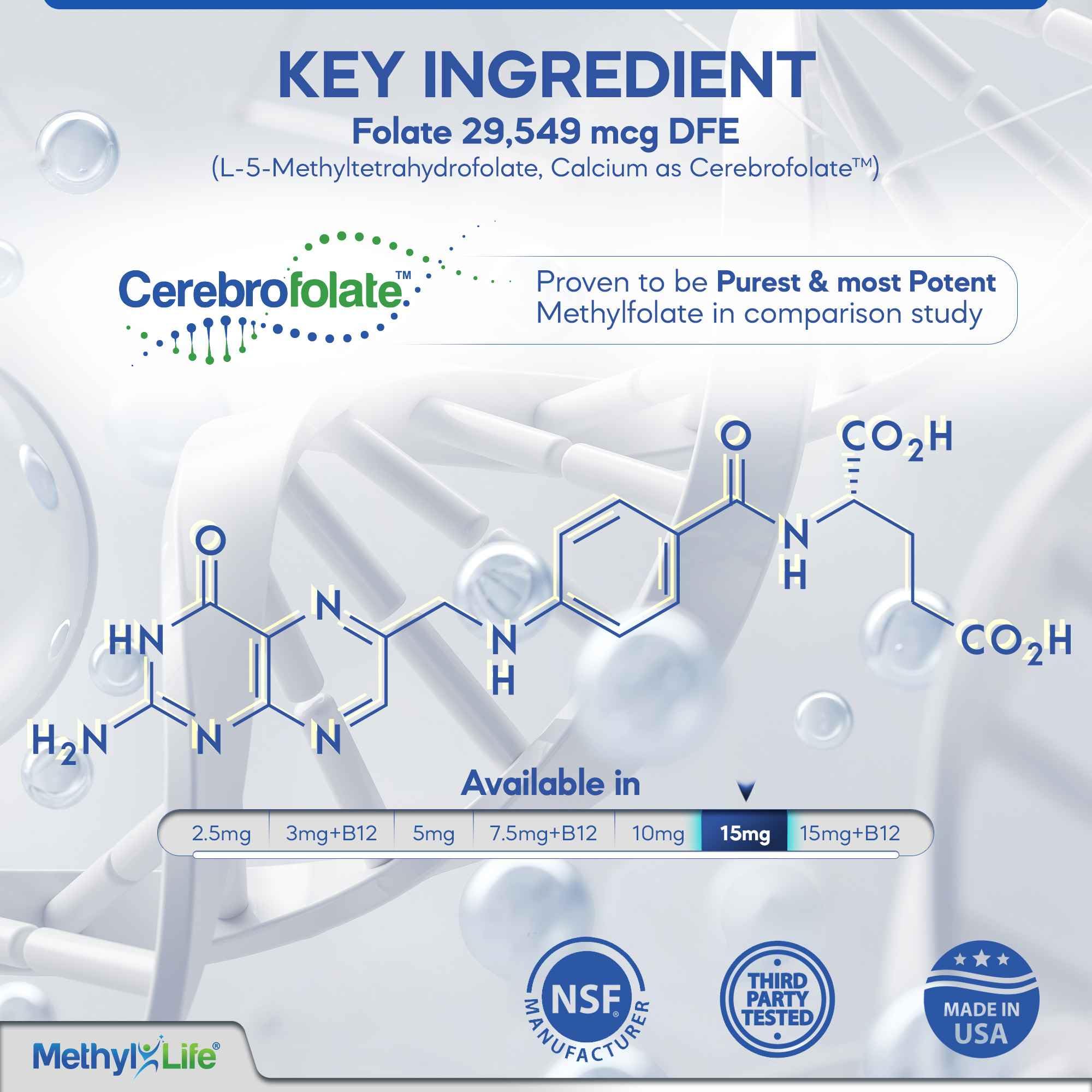 Cerebrofolate active L-5-MTHF calcium tablet