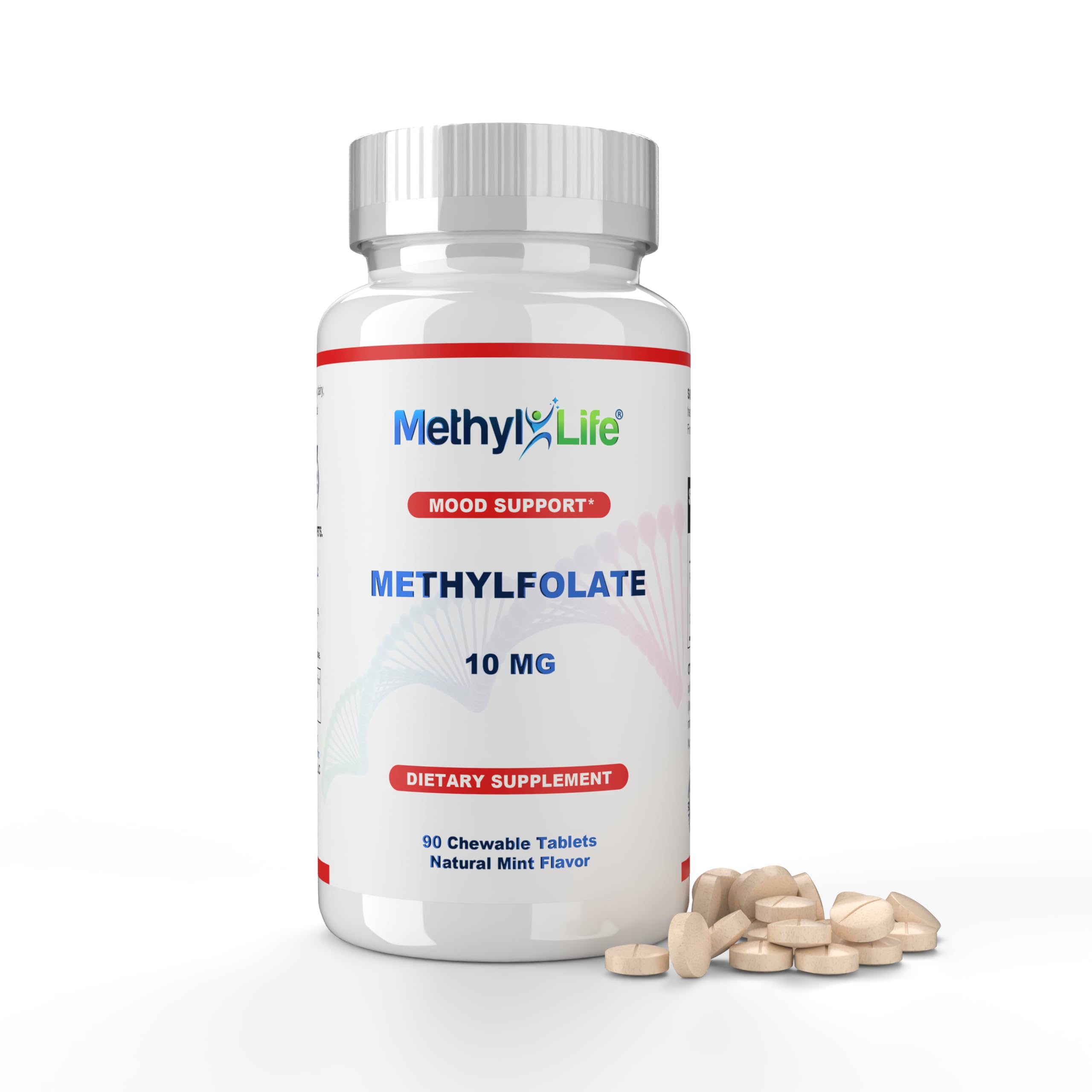 Pharmaceutical grade L-Methylfolate active folate bottle label
