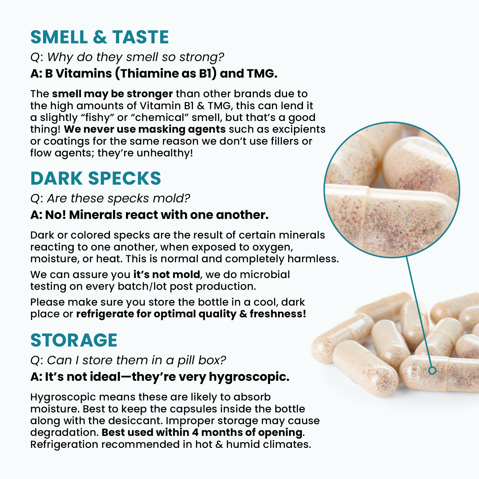 Close-up of supplement facts panel