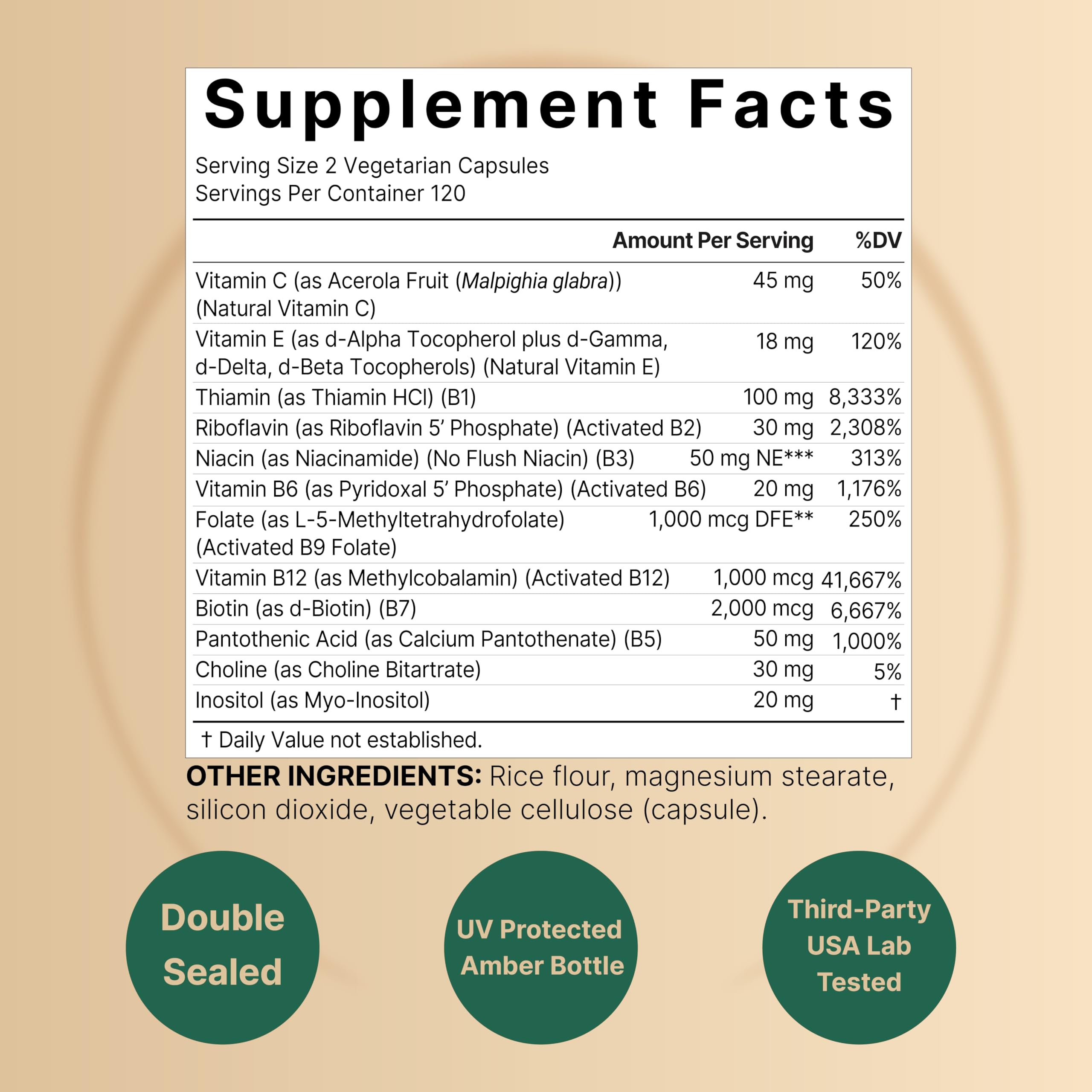 Close-up view of vegetarian capsules in bottle