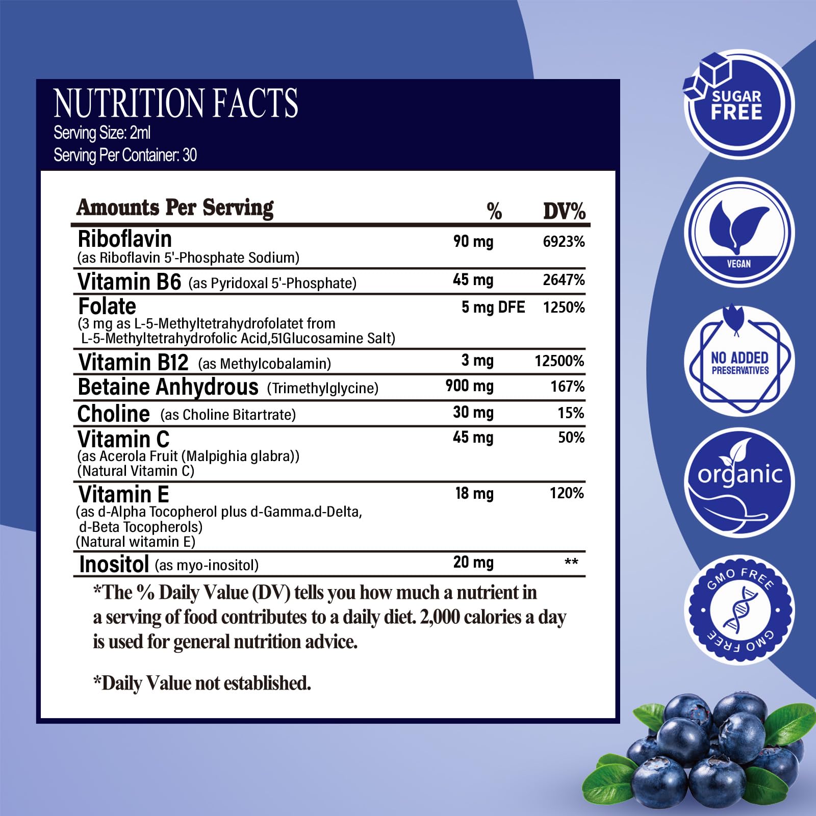 Serving suggestion of 2 droppers daily in water or smoothie