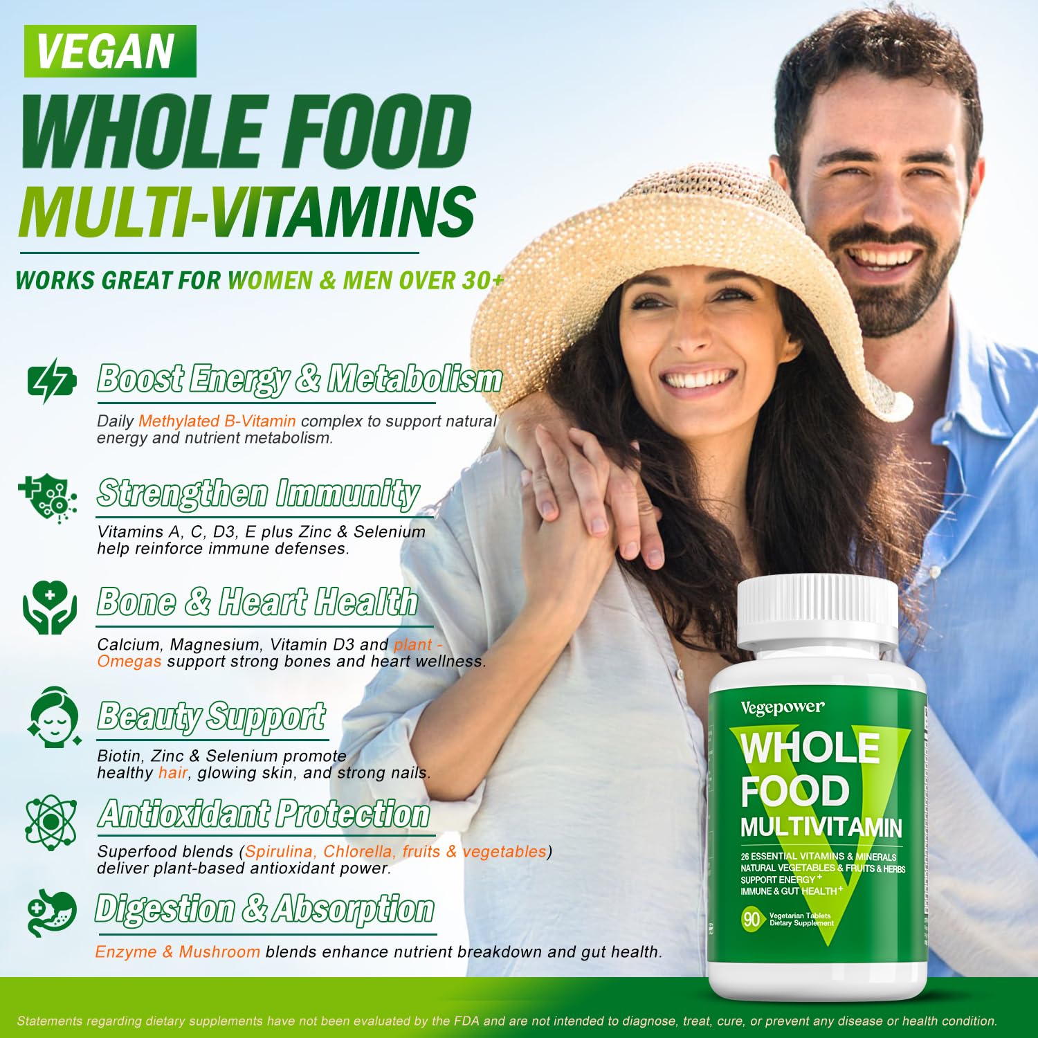 Methylated B-Complex vitamins in vegan multivitamin