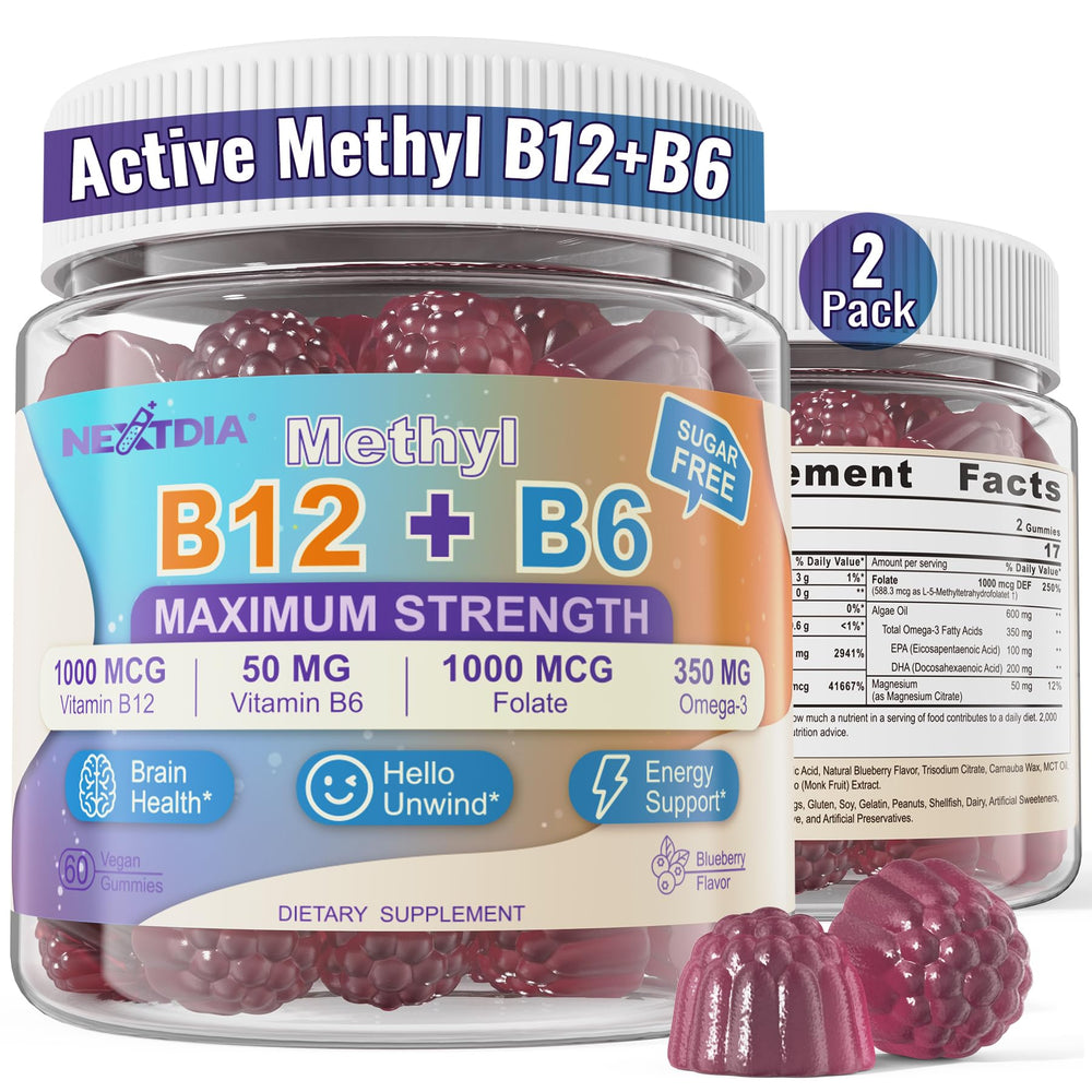 Hero shot of Methylated B12 & B6 Gummies